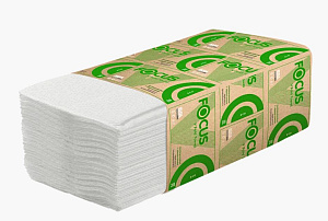 полотенце бумажное zz (v-сложение)  200л, 35г/м2 23*20,5 eco /focus
