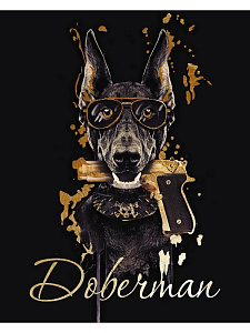 набор для раскраска по номерам 40*50 доберман в очках, с поталью, х-4247 /рыжийкот набор для раскраска по номерам 40*50 доберман в очках, с поталью, х-4247 /рыжийкот
