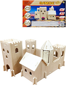сборная модель из дерева замок 43дет., 18*21,3*13см см-4717-а4 /рыжийкот