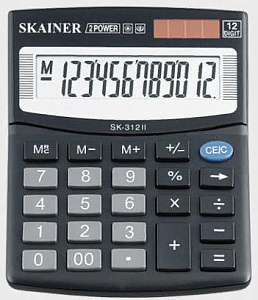 калькулятор skаiner sк-312ii 12 разрядов 00 2питания 100*124*32