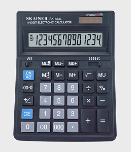 калькулятор skainer sк-554l 14 разрядов 2п (ан. cit sdc-554)  большой (157*200*32мм)