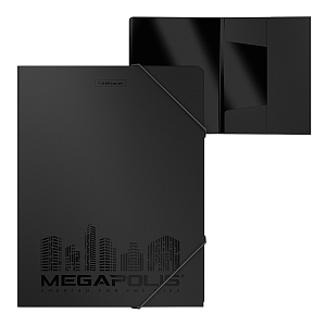 папка-конверт на резинках  пластиковая  меgapolis 46014 50392 /ек