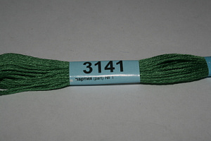 нитки для вышив. мулине х/б 24*8м №3141 зеленый /gamma