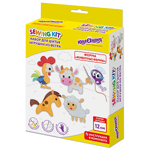 набор для шитья из фетра животные фермы 4игрушки 664736 /юнл набор для шитья из фетра животные фермы 4игрушки 664736 /юнл