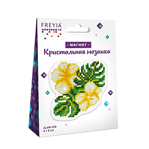 алмазная мозаика 8*8см тропические цветы на магните alvm-038 /фрея