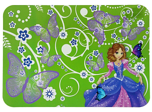 покрытие на стол для лепки  а4 23*33см  для девочек, пластик, нпд-1, ассорти /пчелка