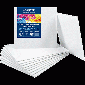 холст грунтованный 15*15см на картоне, хлопок 100% 280г/м2, мелкое зерно, 8150300 /devente
