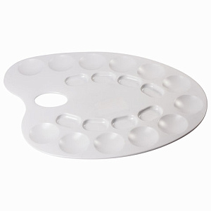 палитра пластмассовая 20 ячеек овальная 227808 /пифагор