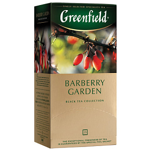 чай greenfield "barberry garden", черный, со вкусом барбариса, 25пакетов по 2г., 0710
