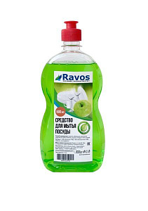 средство для мытья посуды 600мл сочное яблоко /ravos