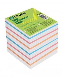 блок бумаги для заметок 90*90*90 цветной б356  /стамм