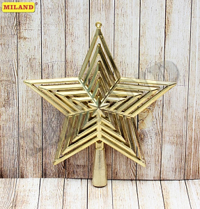 ел.верхушка звезда золотая 23см ну-4399 /miland