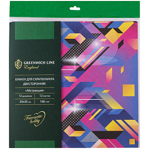 бумага для скрапбукинга двухсторонняя 300*300 абстракция, 12л, бс_22878 /greenwich line
