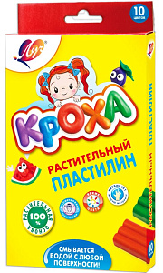 пластилин 10цв растительный 25с1556-08 /луч