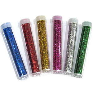 блестки декоративные 6 цветов ассорти в пласт.тубе al6470 /alingar