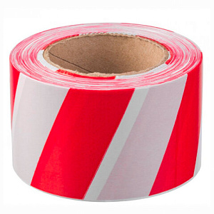 лента сигнальная красно-белая 75мм*200м 200/75 изображение лента сигнальная красно-белая 75мм*200м 200/75