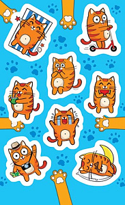 наклейки котик 98*159 0-11-334а /мир открыток
