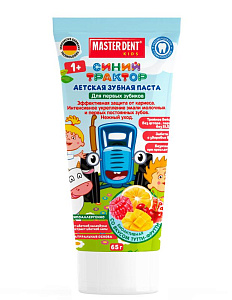 зубная паста для детей 50мл синий трактор, тутти-фрутти, 87039-str /master dent