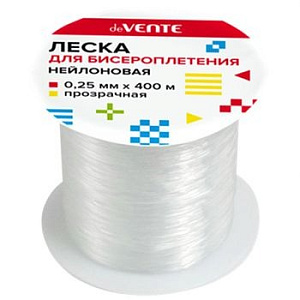 леска 400м для бисероплетения 0.25мм прозрачная нейлоновая на катушке 8001396 /devente