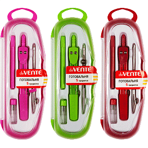 готовальня 5 предм. цветной корпус 5093600 /devente изображение готовальня 5 предм. цветной корпус 5093600 /devente