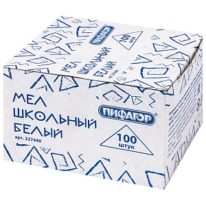 набор белых квадратных мелков 100шт. 227440 /пифагор