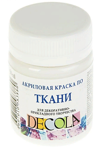 акрил по ткани, белый, 50мл,  4128104 /decola