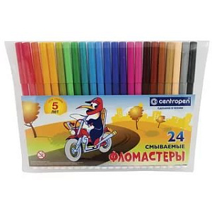 фломастеры 24цв пингвины, смываемые, вент. колпачки, к/к, 7790/2486 /centropen изображение фломастеры 24цв пингвины, смываемые, вент. колпачки, к/к, 7790/2486 /centropen