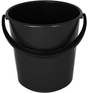 ведро пластмассовое 10л черное без крышки /интерм изображение ведро пластмассовое 10л черное без крышки /интерм