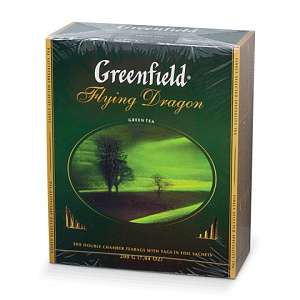 чай greenfield "flying dragon", зеленый, 100пак. в конв. по 2г, 0585-09
