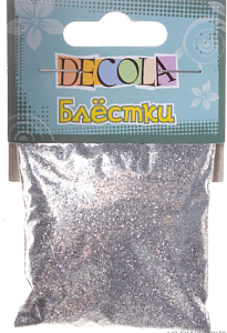 блестки декоративные 0.1мм 20гр серебро w041-202-0.1 /decola