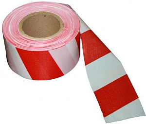 лента сигнальная красно-белая 48мм*150м изображение лента сигнальная красно-белая 48мм*150м