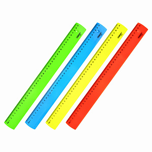 линейка 40см пластик флю 210844 /пифагор