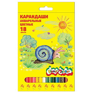 карандаши 18цв.  акварельные какм18 /каляка-маляка