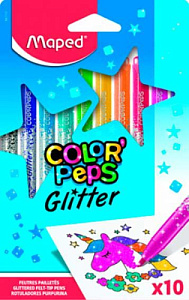 фломастеры 10цв color'peps glitter с блестками, к/к 847110 /maped