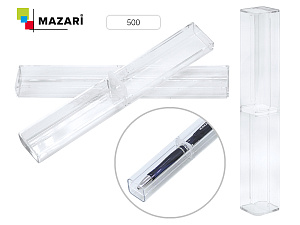 футляр для 1 ручки пластиковый, прозрачный арт.500 /mazari