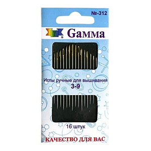 набор игл 16шт. для вышивания №3-9 n-312 /gamma набор игл 16шт. для вышивания №3-9 n-312 /gamma