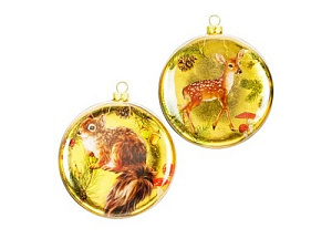 медальон лесная сказка (белка, олень) 10см 93529 /holiday classic
