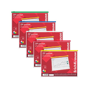 папка-конверт на молнии в6 128*182 ассорти 4564 /ек