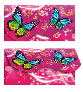 конверт без надписи бабочки 00063 /леда