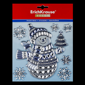 наклейки снеговик кристалл 18*23см 50888 /ек