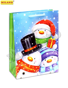нг пакет бумажный 26*32*10 новогодние огоньки, мат. ламин., пкп-6677 /dream cards