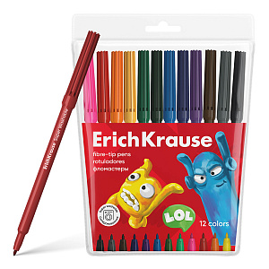 фломастеры 12цв jolly friends, super washable, пл/уп 61831 /ek