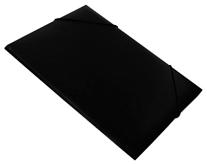 папка-конверт на резинках пластиковая 0,5мм, черная prb04black /бюрократ