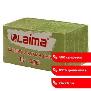 салфетки бумажные 24*24см 400шт. big pack зеленые 114728 /лайма изображение салфетки бумажные 24*24см 400шт. big pack зеленые 114728 /лайма