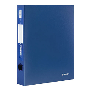папка 2 кольца 40мм пластиковая 0,9мм стандарт до 250 листов, синяя, 221617 /br изображение папка 2 кольца 40мм пластиковая 0,9мм стандарт до 250 листов, синяя, 221617 /br