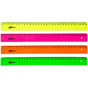 линейка 30см пластик флуоресцентная, непрозр., ассорти 351480 лн-31242 /стамм изображение линейка 30см пластик флуоресцентная, непрозр., ассорти 351480 лн-31242 /стамм