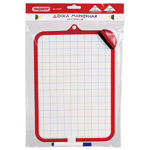 доска маркерная двусторонняя а4 (185*260) клетка-белая + маркер + губка, 236897 /пифагор
