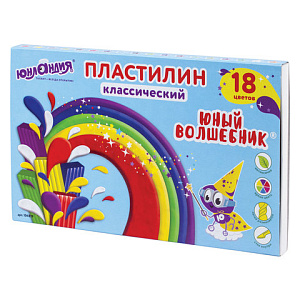 пластилин классический 18 цв. 360 г, со стеком, 104819 изображение пластилин классический 18 цв. 360 г, со стеком, 104819