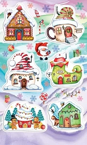 наклейки новогодние домики 0-11-5188а /мир открыток наклейки новогодние домики 0-11-5188а /мир открыток