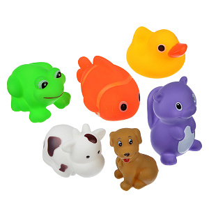 набор фигурок-пищалок ассорти 3шт, резина 260-018 /мешокподарков